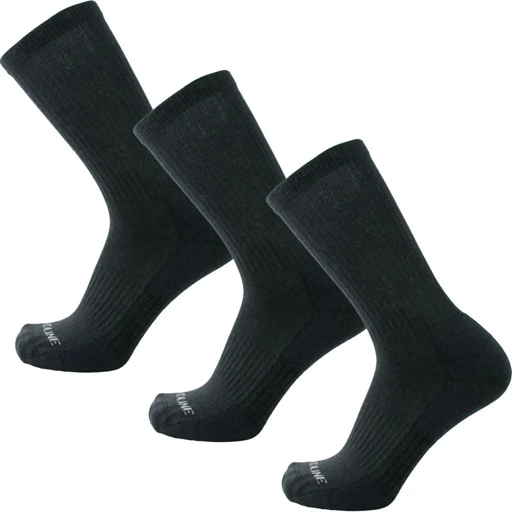 Tactical Merino Wool Crew Sock 3-pack - Light Cushion - Black Tactical