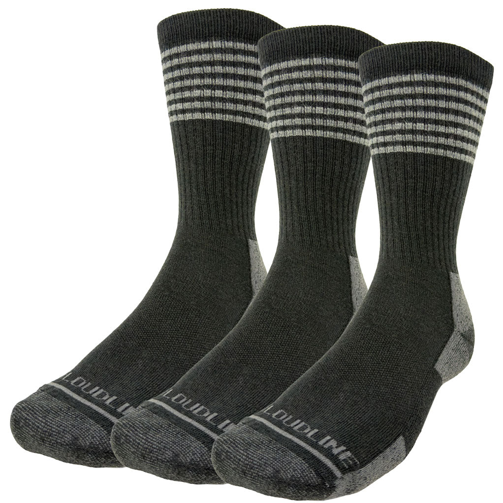 Crew Merino Wool Hiking Sock 3-pack - Light Cushion - Midnight Stripes
