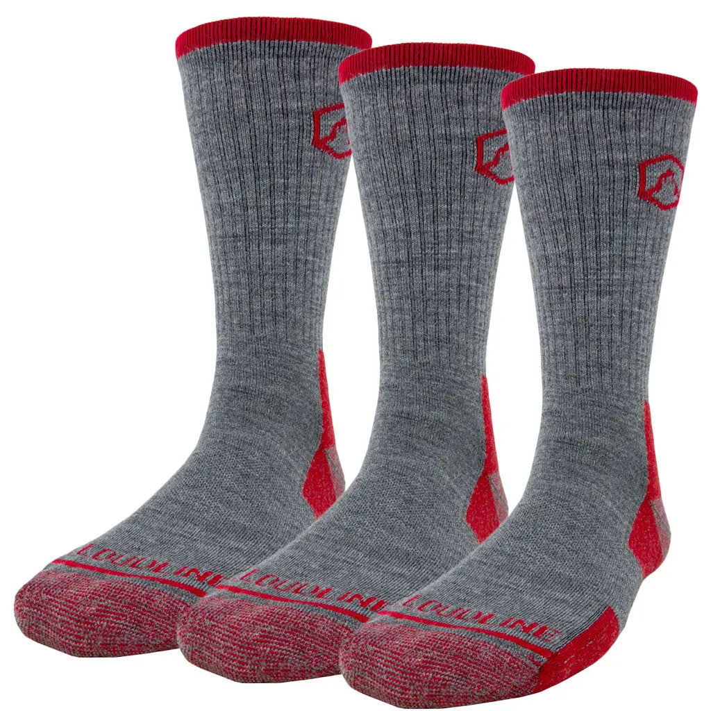 Crew Merino Wool Hiking Sock 3-pack - Light Cushion - Redwood