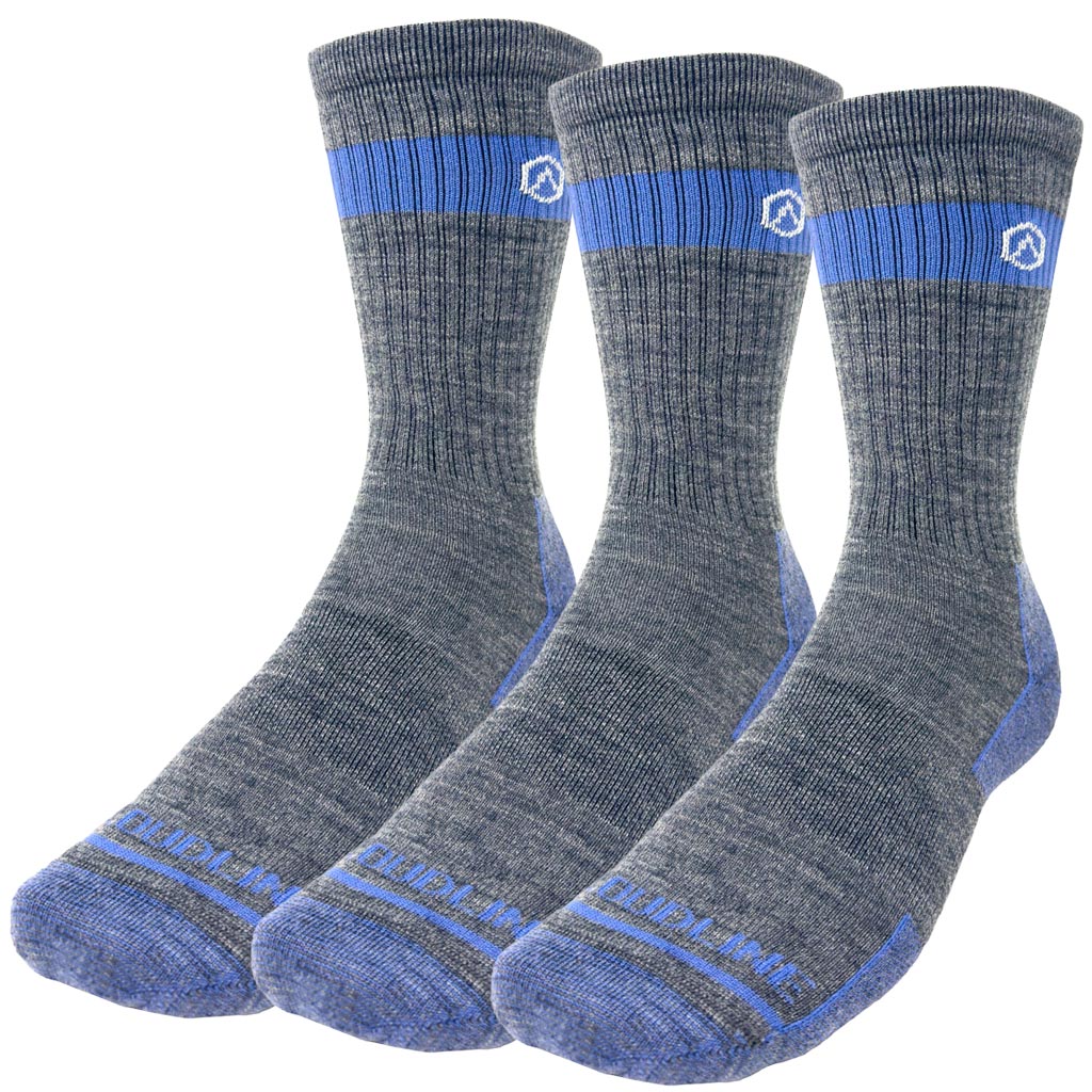 Crew Merino Wool Hiking Sock 3-pack - Ultralight - Slate Blue