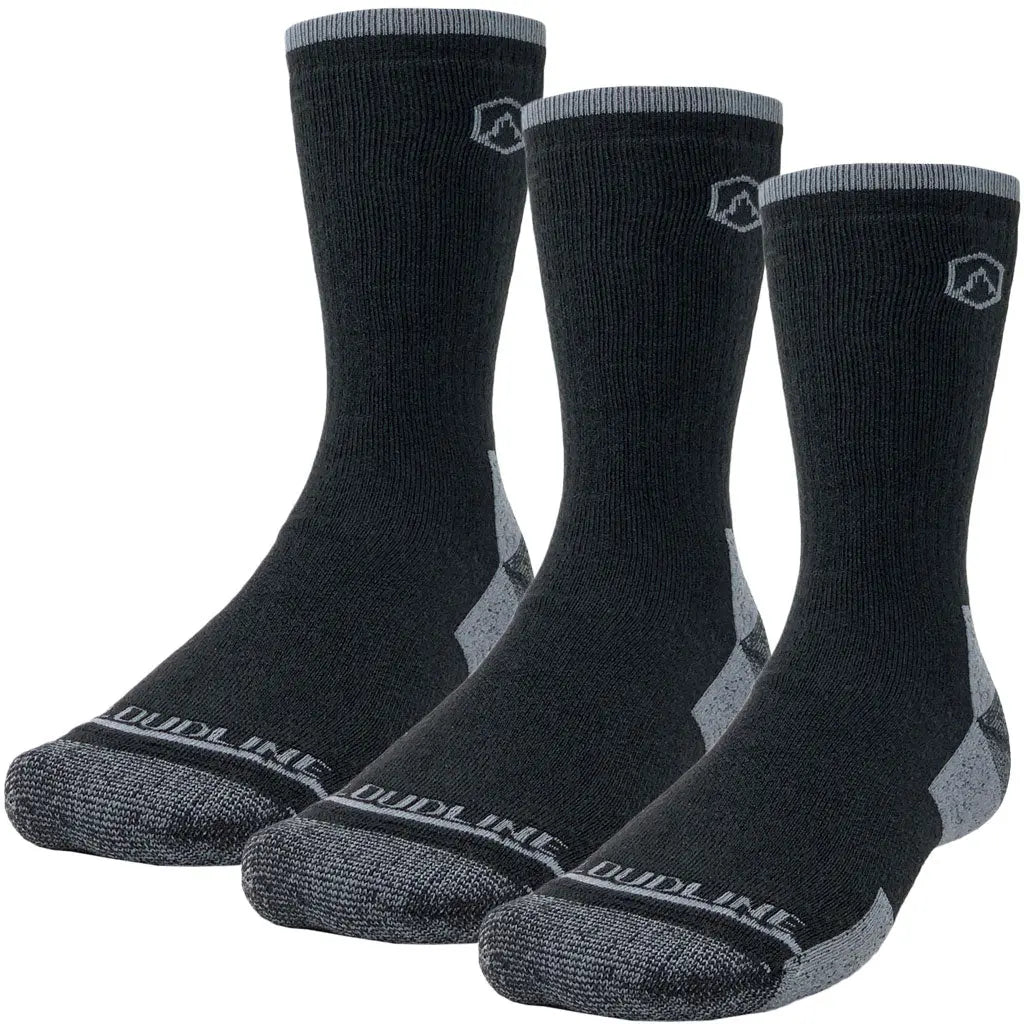 Work Merino Wool Crew Sock 3-pack - Medium Cushion - Raven