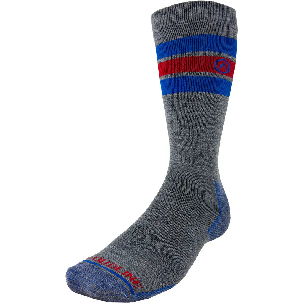 Cloudline Retro Compression Sock - Ultralight Merino Wool - Granite Glacial