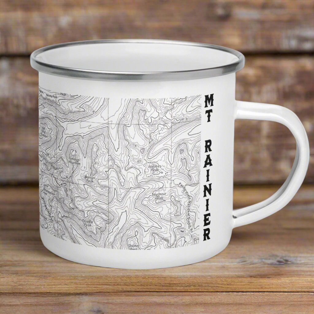 Mount Rainier National Park Topographic Durable Camp Mug USGS Map Park Service Apparel