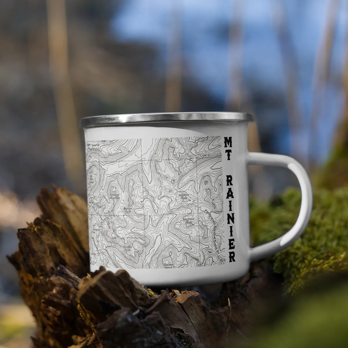Mount Rainier National Park Topographic Durable Camp Mug USGS Map Park Service Apparel