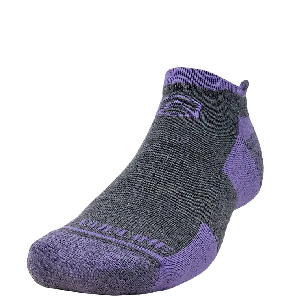 No-show Merino Wool Ankle Running Sock - Light Cushion - Lilac