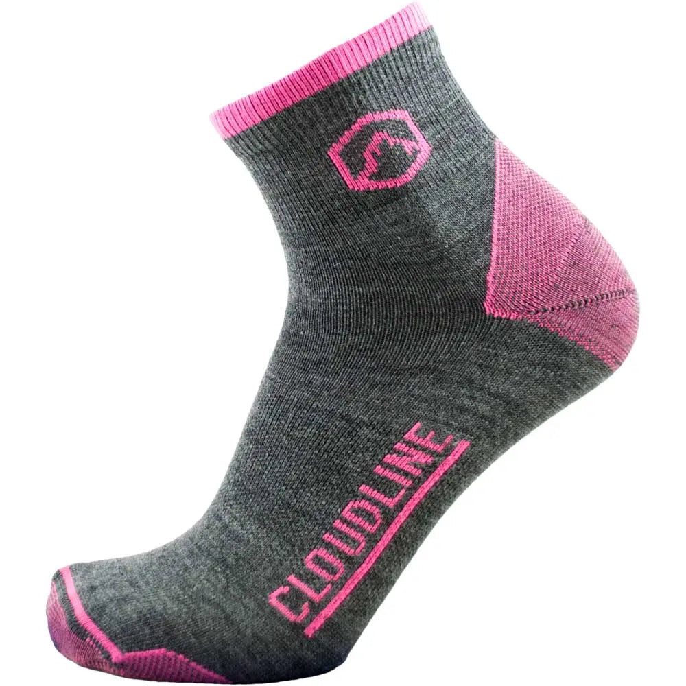 Quarter Top Merino Wool Running & Hiking Sock - Ultralight - Wildflower Pink