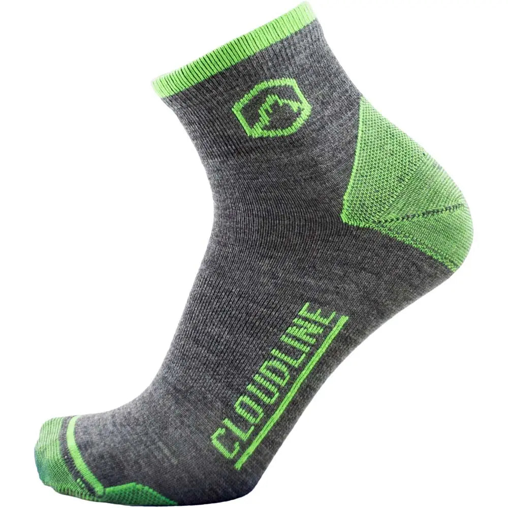 Quarter Top Merino Wool Running & Hiking Sock - Ultralight - PNW Green