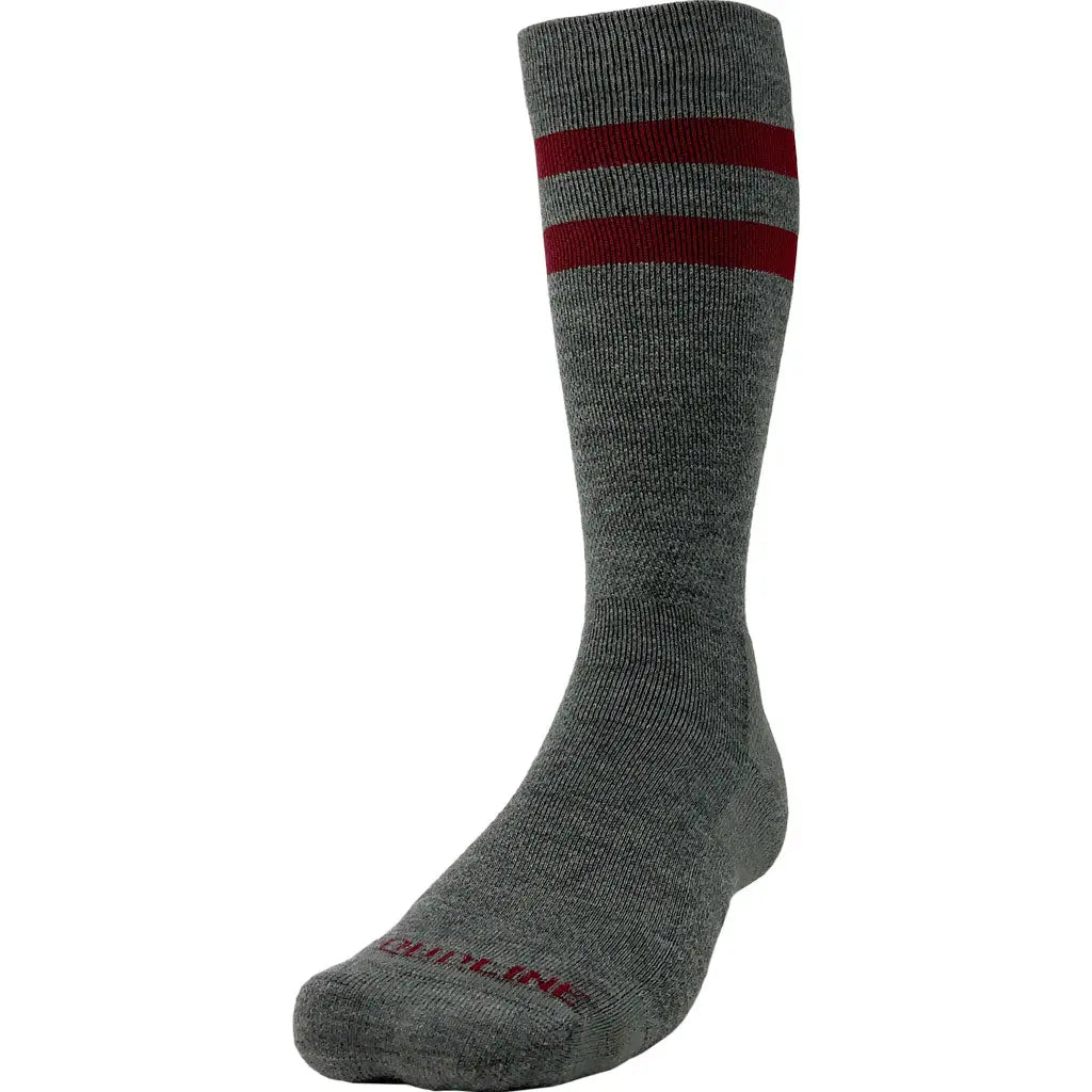 Merino Wool Graduated Compression Sock - Light Cushion - Cardinal