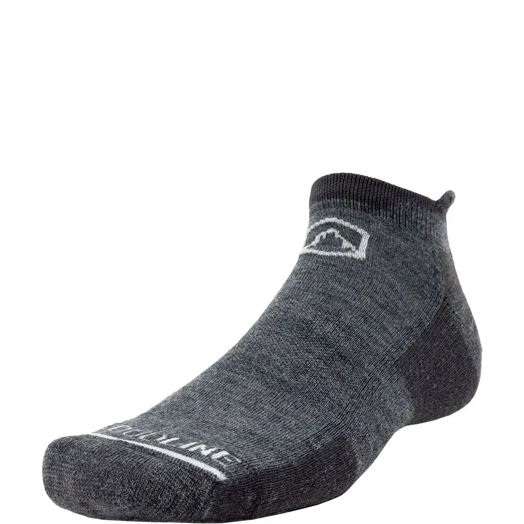 Cloudline Merino Wool No-Show Running Sock - Light Cushion - Granite