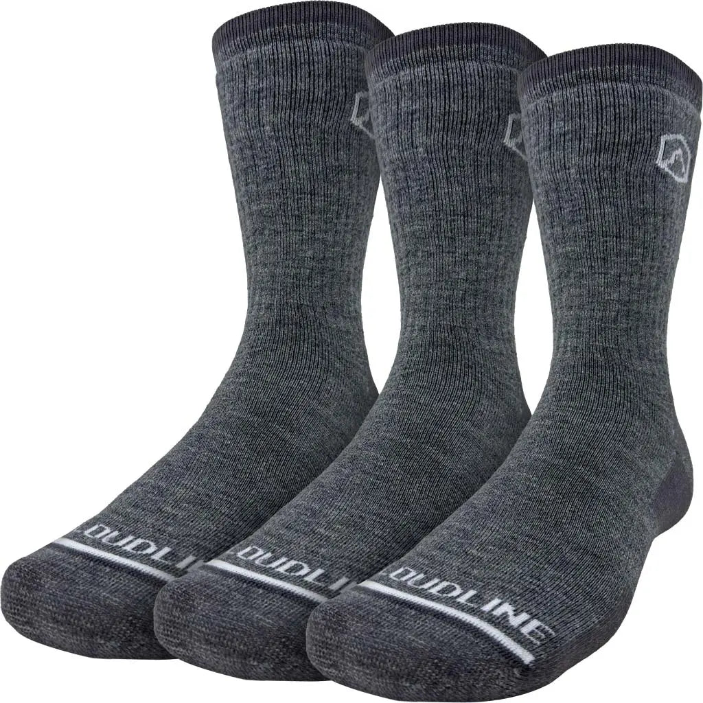 Crew Merino Wool Hiking Sock 3-pack - Light Cushion - Granite