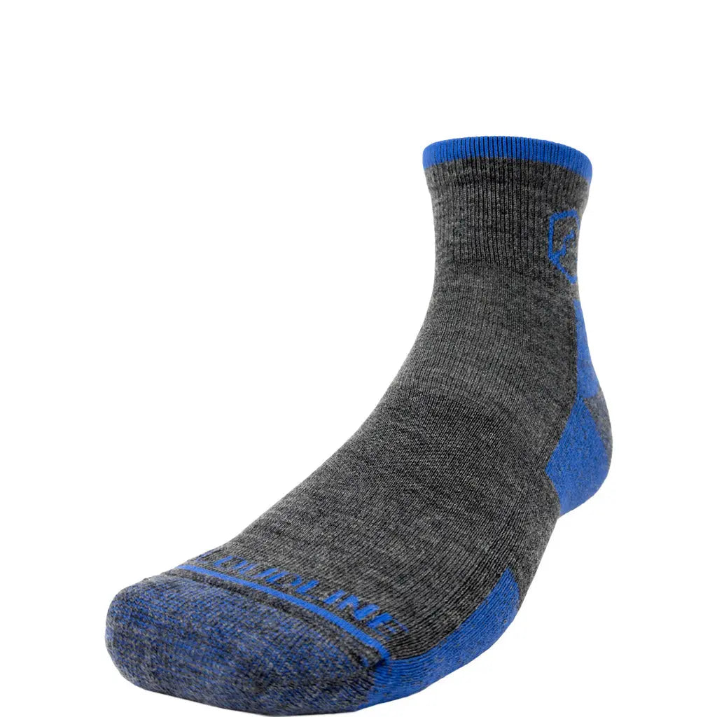Quarter Top Merino Wool Running & Hiking Sock - Light Cushion - Glacial Blue