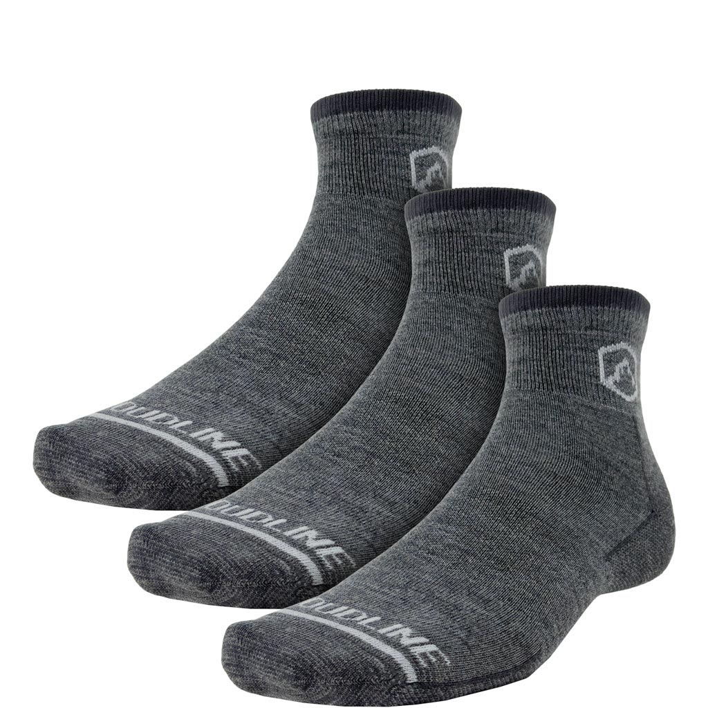 Pack 1/4 Top Running Sock Light Cushion Small Youth Granite