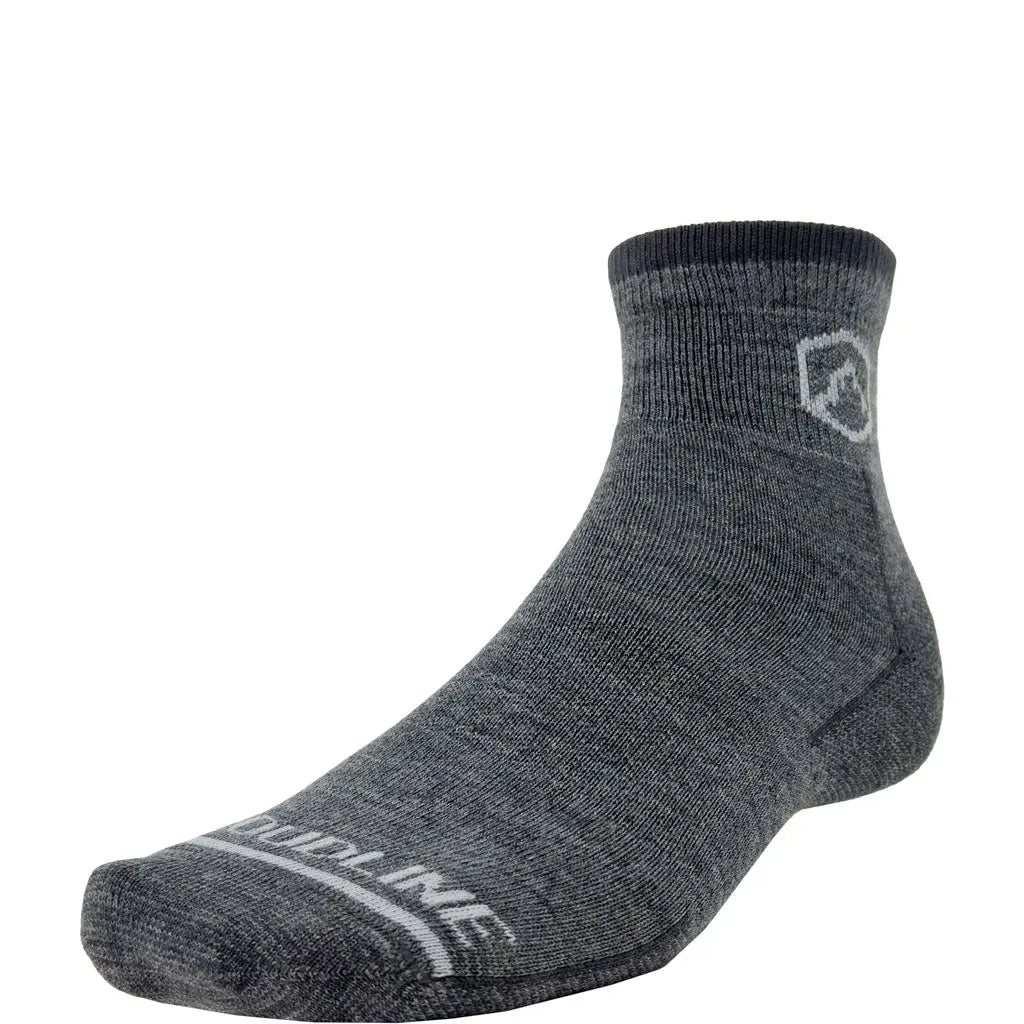 Quarter Top Merino Wool Running & Hiking Sock - Ultralight - Granite