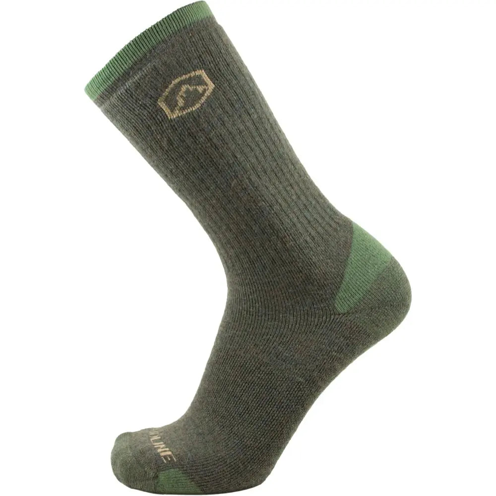 Work Merino Wool Crew Sock - Medium Cushion - Forest Green