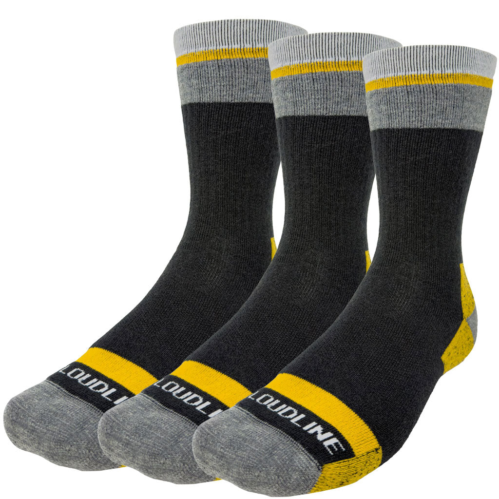 Crew Merino Wool Hiking Sock 3-pack - Medium Cushion - Color Bloc