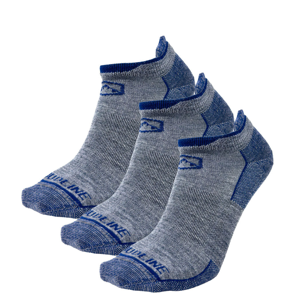 No-show Merino Wool Ankle Running Sock 3-pack - Ultralight - Navy Blue