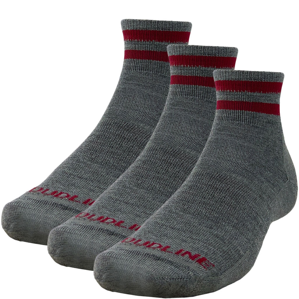 Quarter Top Merino Wool Running Sock 3-pack - Ultralight - Cardinal