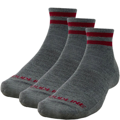 Quarter Top Merino Wool Running Sock 3-pack - Ultralight - Cardinal