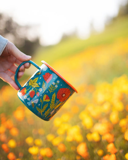 Garden Buzz Enamel Mug 16oz Trek Light
