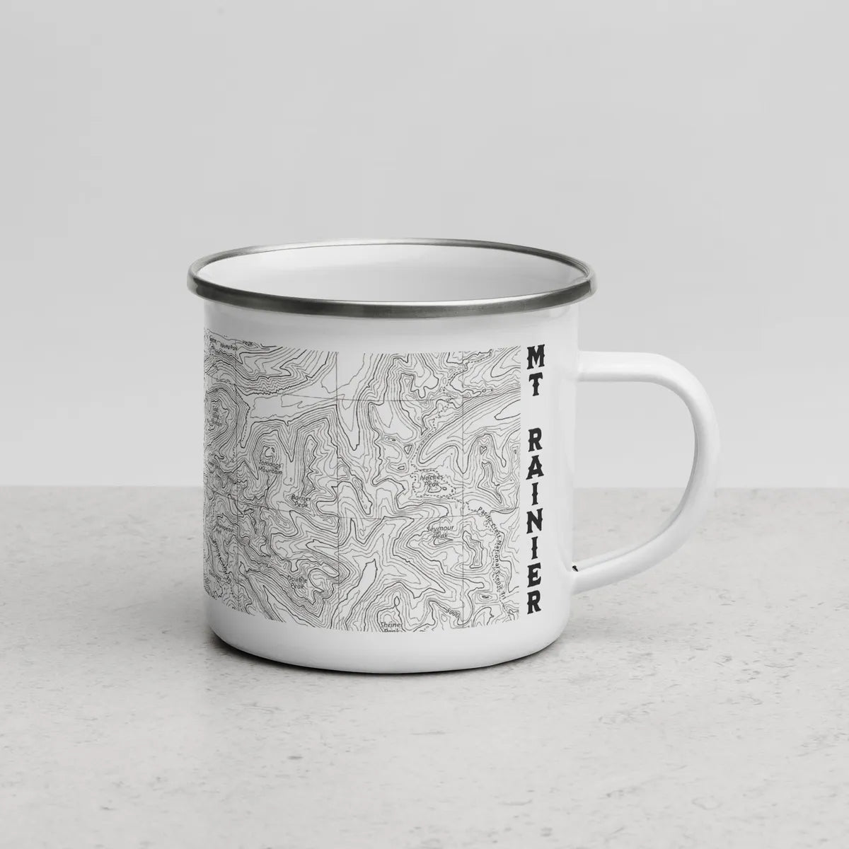 Mount Rainier National Park Topographic Durable Camp Mug USGS Map Park Service Apparel