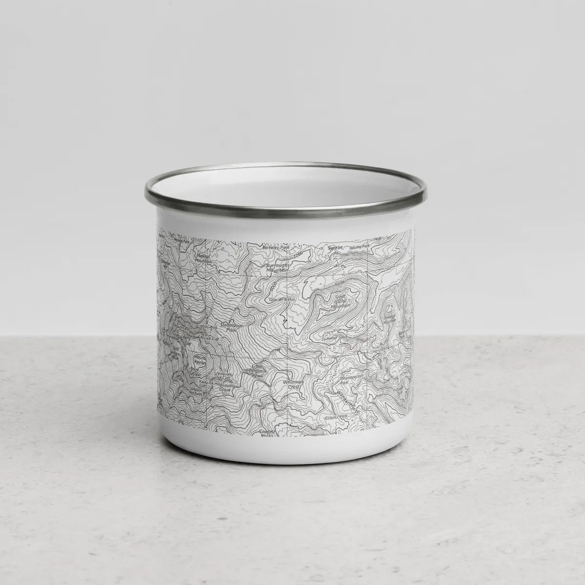 Mount Rainier National Park Topographic Durable Camp Mug USGS Map Park Service Apparel