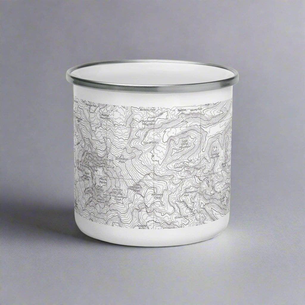 Mount Rainier National Park Topographic Durable Camp Mug USGS Map Park Service Apparel
