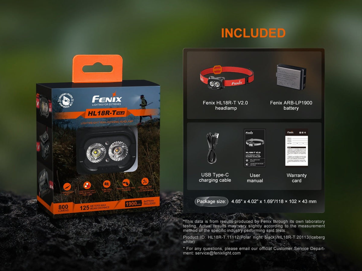 Fenix HL18R-T V2 Lightweight Trail Running Headlamp Fenix Store