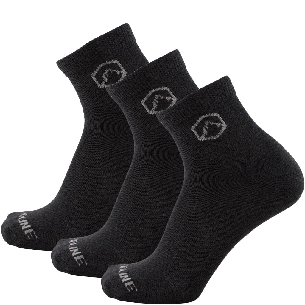 Quarter Top Merino Wool Running Sock 3-pack - Midnight