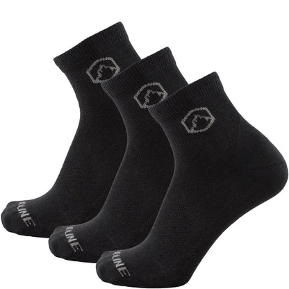 Quarter Top Merino Wool Running Sock 3-pack - Midnight
