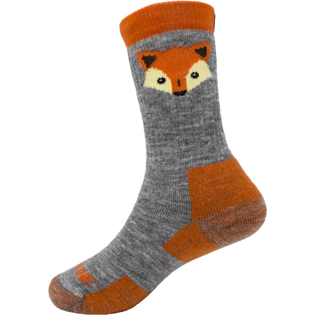 2 Pack Kid's Hiking Sock - Medium Cushion - Orange Fox