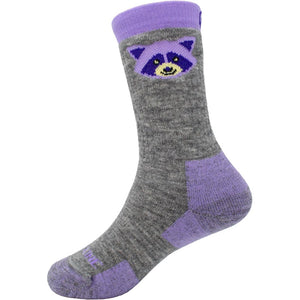 2 Pack Kid's Hiking Sock - Medium Cushion - Purple Racoon