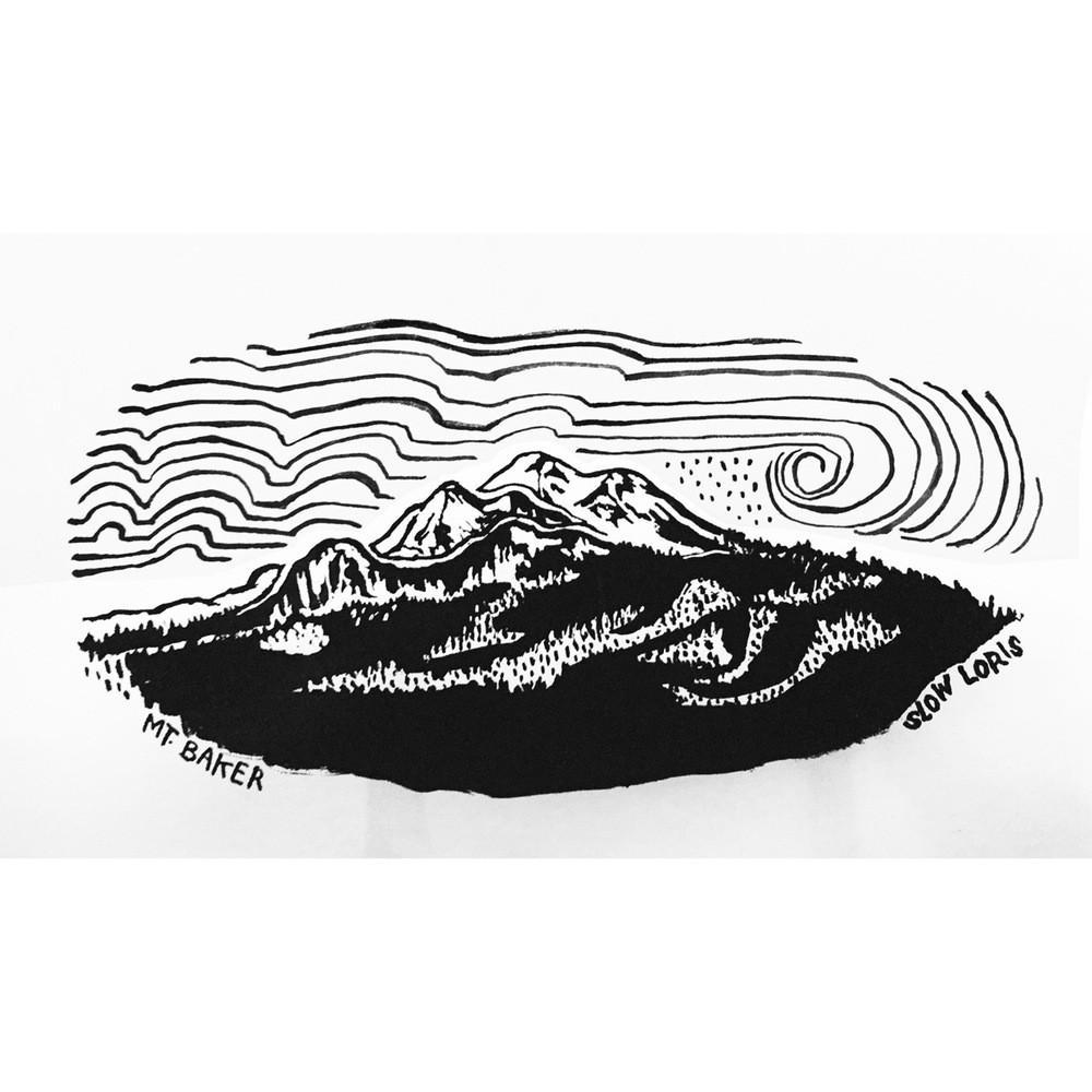 Close up of Mt Baker Hat artwork